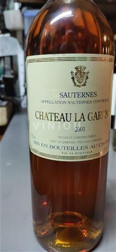 Bordeaux Sauternes Château La Garenne 2001