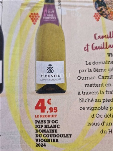 Languedoc och Roussillon Pays d'Oc Domaine Coudoulet Viognier 2024