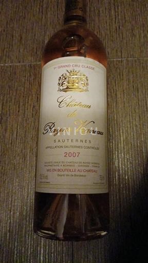 Bordeaux Sauternes Premier Cru Château Rayne Vigneau 2007