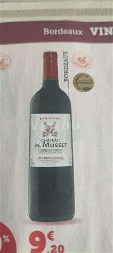 Bordeaux Lalande-de-pomerol Château Musset Réservée Neročník
