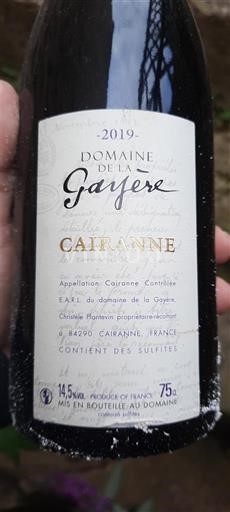 Valle del Ródano Cairanne Domaine La Gayère 2019
