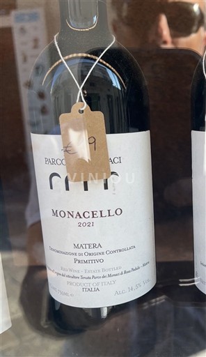 Basilicata Wines Matera Parco dei Monaci Monacello 2022