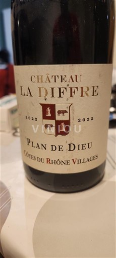Valle del Rodano Côtes-du-rhône-villages Château La Diffre Plan de Dieu 2022
