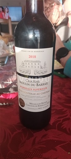 Bordeaux Bordeaux Supérieur Château Moulin du Barrail 2018