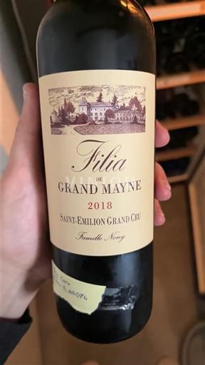 Bordeaux Saint-Émilion Grand Cru Grand Cru Château Grand Mayne Filia 2018