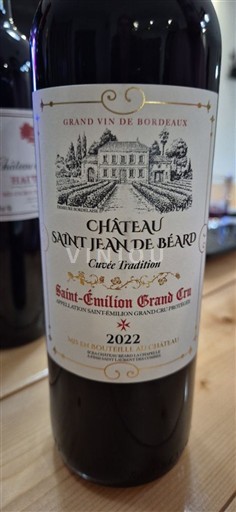 Bordeaux Saint-Émilion Grand Cru Grand Cru Château Saint Jean de Béard Tradition 2022