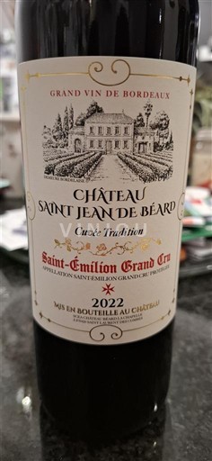 Bordeaux Saint-Émilion Grand Cru Grand Cru Château Saint Jean de Béard Tradition 2022