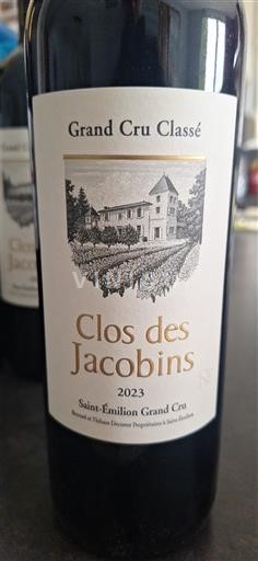 Vin Rouge sec Clos des Jacobins 2023 France Bordeaux Saint-Émilion Grand Cru AOC Grand Cru