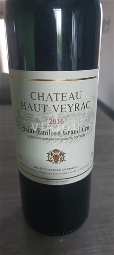 Bordeaux Saint-Émilion Grand Cru Grand Cru Château Haut Veyrac 2016