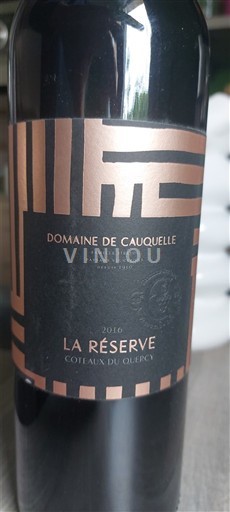 Sud-Ovest Coteaux del Quercy Domaine Cauquelle La Réserve 2016