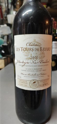 Bordeaux Montagne-saint-émilion Château Les Tours de Bayard 2001