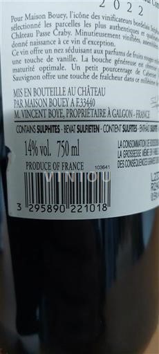 Bordeaux Unspecified Château Passe Craby 2022