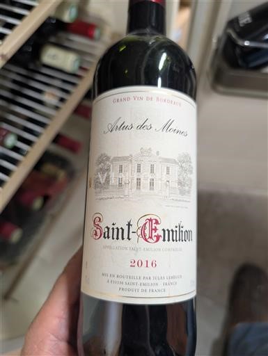 Bordeaux Saint-Émilion Artus des Moines 2016