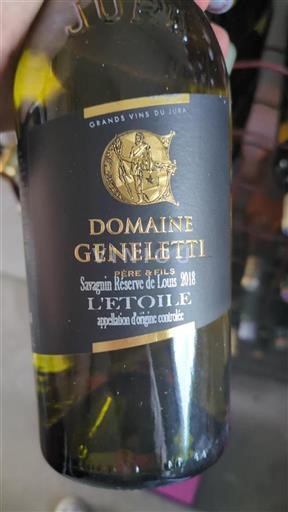 Jura L'Étoile Domaine Geneletti Savagnin Réserve de Louis 2018