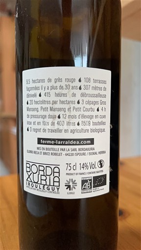 Sudoeste Irouléguy Borda Xuria 2022