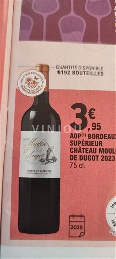 Bordeaux Bordeaux Supérieur Château Moulin de Dugot 2023