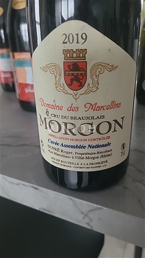 Beaujolais Morgon Domaine Des Marcellins Assemblée Nationale 2019