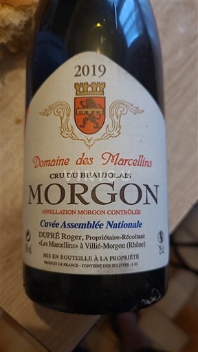 Beaujolais Morgon Domaine Des Marcellins Assemblée Nationale 2019