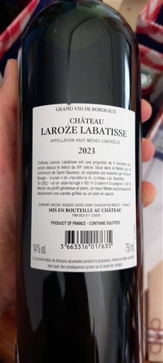 Bordeaux Haut-Médoc Château Larozé Labatisse 2023