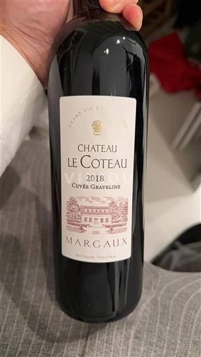 Bordeaux Margaux Château Le Coteau Gravelines 2018