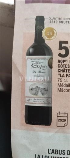 Bordeaux Côtes-de-bourg Petit Boyer La Paroisse 2023