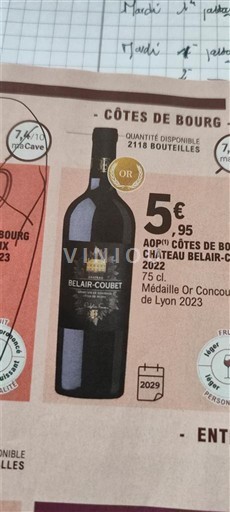 Bordeaux Côtes-de-Bourg Château Belair-Coubet 2022