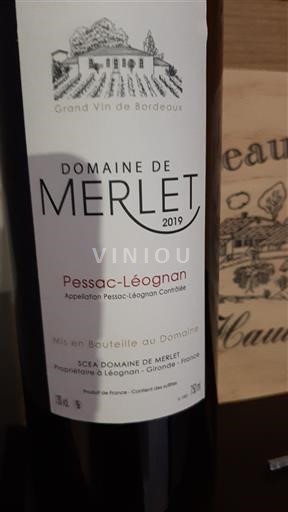 Bordeaux Pessac-Léognan Domaine Merlet 2019