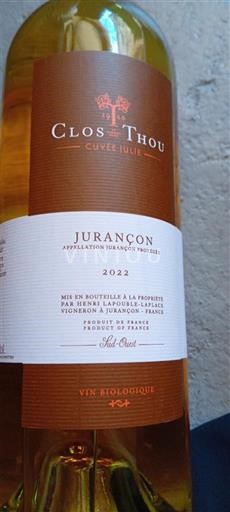 Tây Nam Jurançon Clos Thou Julie 2022