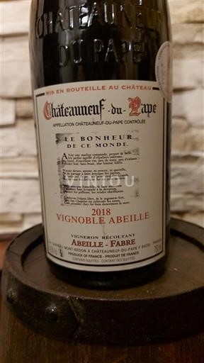 Rona dolina Châteauneuf-du-Pape Abeille-Fabre Le Bonheur de ce Monde 2018