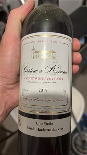 Bordeaux Côtes-de-bourg Château Riviereau 2017