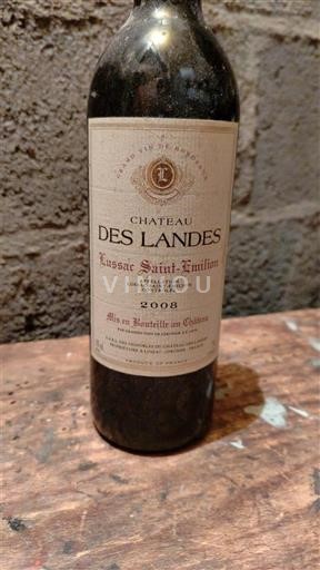 Bordeaux Lussac-saint-émilion Château des Landes 2008