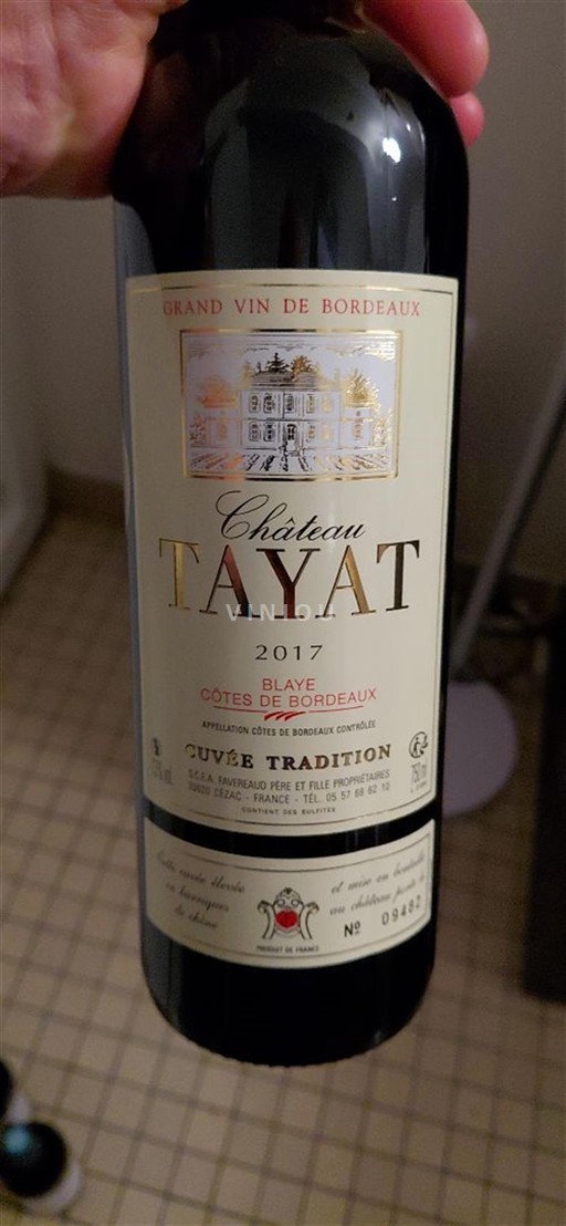 Bordeaux Blaye-Côtes-de-Bordeaux Château Tayat Tradition 2017