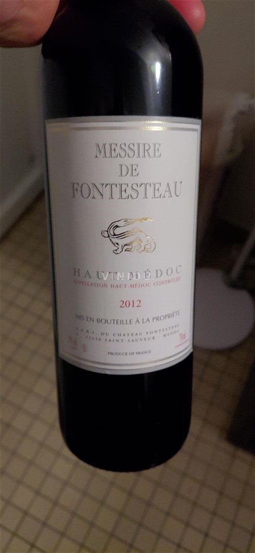 Bordeaux Haut-Médoc Château Fontesteau Messire de Fontesteau 2012