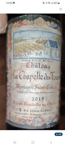 Bordeaux Montagne-saint-émilion Château La Chapelle des Tours 2018