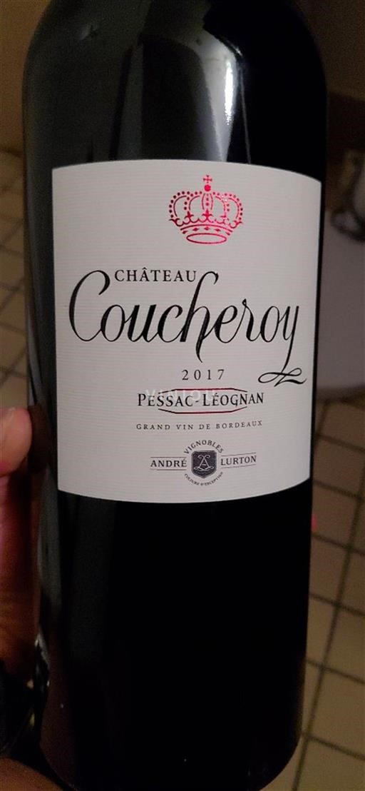 Vin Rouge sec Château Coucheroy 2017 France Bordeaux Pessac-Léognan AOC