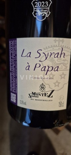 Alpen en Rhônevallei Rhodanische Heuvels Domaine Monteillet La Syrah à Papa 2023