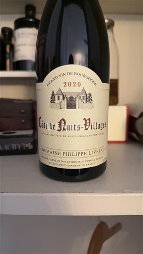 Bourgogne Côte de nuits villages Domaine Philippe Livera 2020
