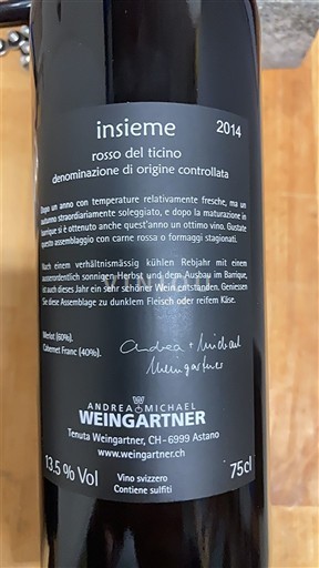 Ticino Ticino DOC (Tessin DOC) Weingartner insieme 2014