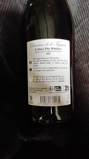 Vale do Ródano Côtes-do-Ródano Domaine La Teyssonière 2023