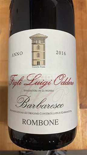 Piedmont Wines Barbaresco Figli Luigi Oddero Rombone 2016