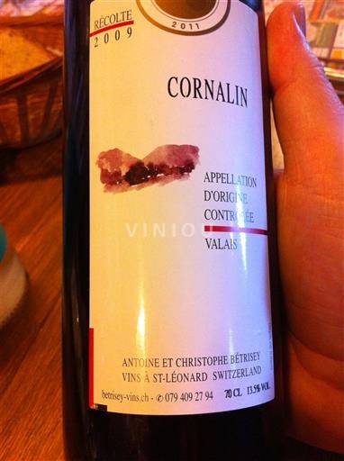 Valais Valais AOC Antoine et Christophe Bétrisey Cornalin 2009