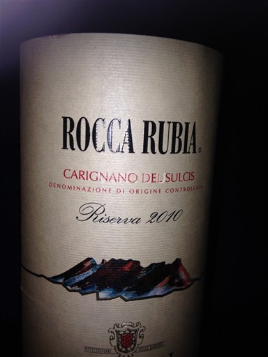 Sardegna Carignano del Sulcis Rocca Rubia Riserva 2010