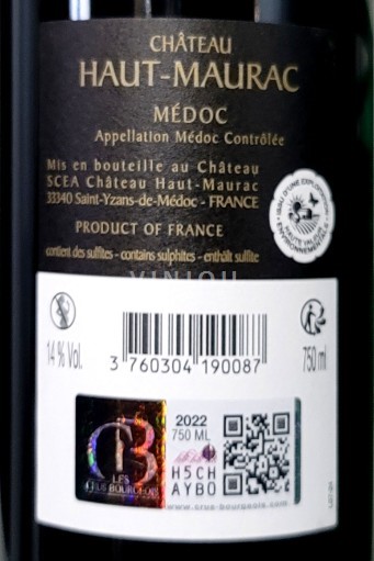Wine Médoc Château Haut-Maurac - 2022 - Reviews, Advice, Ageing