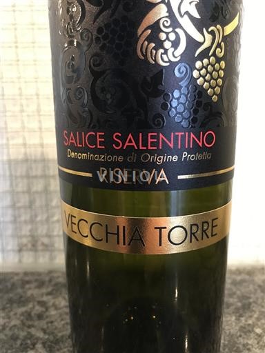 Apulia Wines Salice Salentino Vecchia Torre Riserva 2012