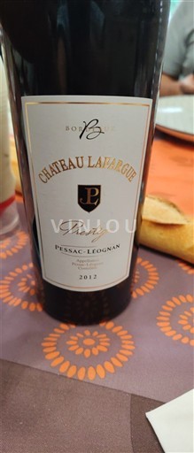 Bordeaux Pessac-Léognan Château Lafargue Prestige 2012