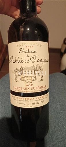 Bordeaux Bordeaux Supérieur Château Sablière de Fongrave Patrimoine 2022