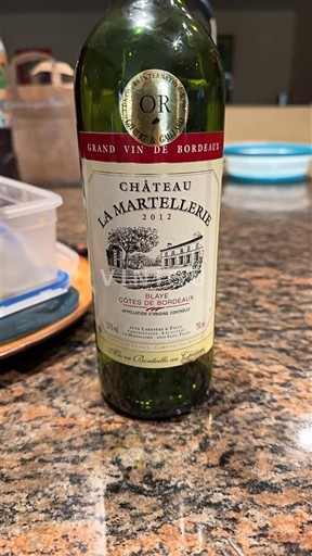 Bordeaux Blaye-côtes-de-bordeaux Château La Martellerie 2012