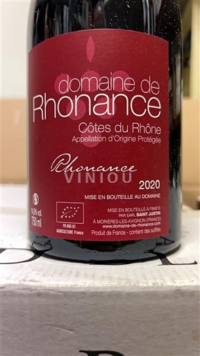 Vallée du Rhône Côtes-du-rhône Domaine Rhonance Rhonance 2020