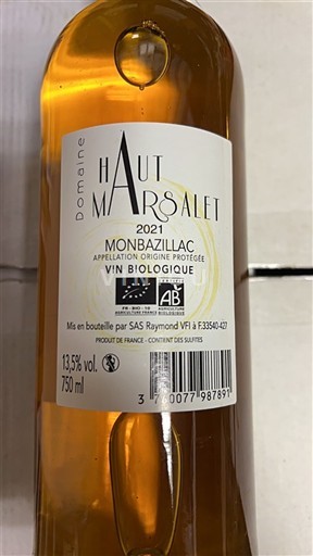 Southwest Monbazillac Domaine Haut Marsalet 2021