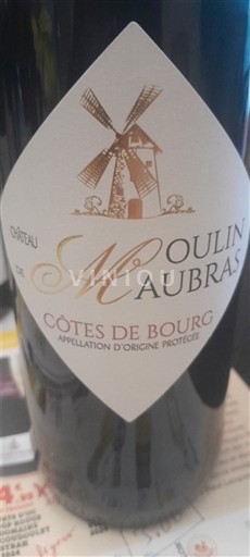 Vin Rouge sec Château Moulin de Aubras 2023 France Bordeaux Côtes-de-bourg AOC